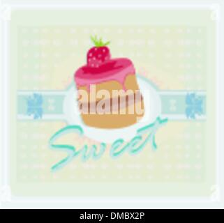 Lovely cake - Vintage Card Design Stock Vector
