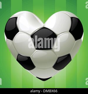 Ball for football in the shape of heart Stock Vector