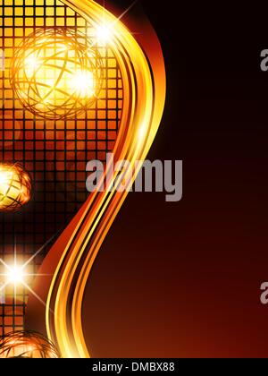 golden mosaic wavy background Stock Vector