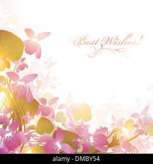 wild violet flowers Stock Vector