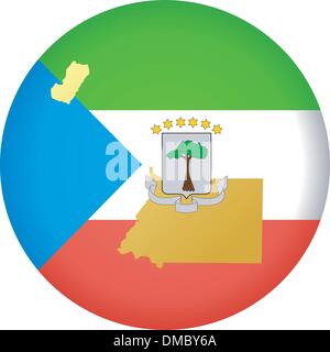 flag button in colours of Equatorial Guinea Stock Vector
