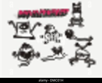 funny monsters characters set. vector illustration Stock Vector