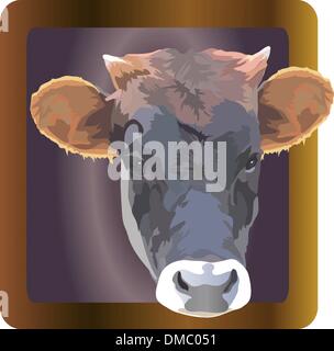 cow image of a pet in a frame Stock Vector