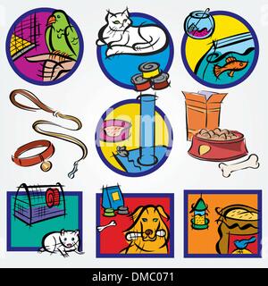 Set Icon for Pets-shop Stock Vector