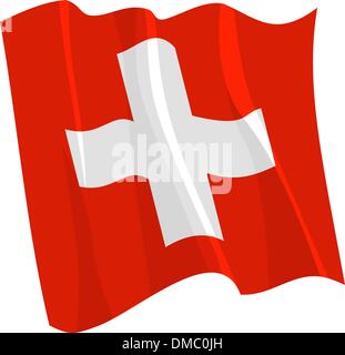 Political waving flag of Switzerland Stock Vector