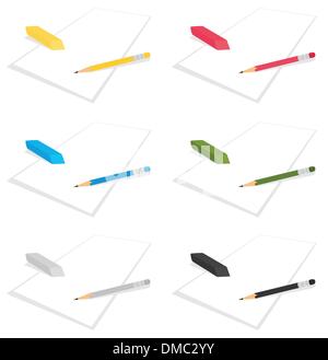 Pencil and elastic band2 Stock Vector