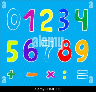 illustration of set of numbers and characters on white background Stock ...