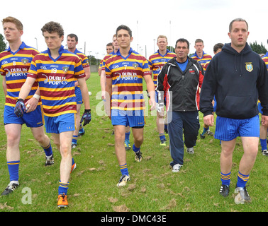 Paddy Doherty Callum Best and Paddy Doherty film scenes  RTE's Celebrity Bainisteoir at Clontarf GAA Club where Callum's Stock Photo