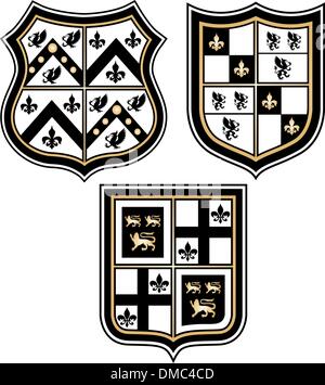 Heraldic emblem shield with crown and laurel wreath. Coat Arms Vintage ...