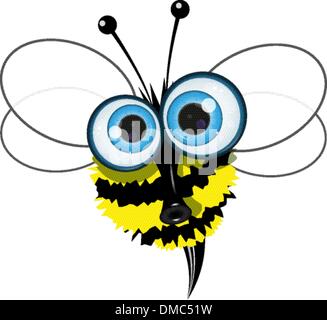 angry bee Stock Vector
