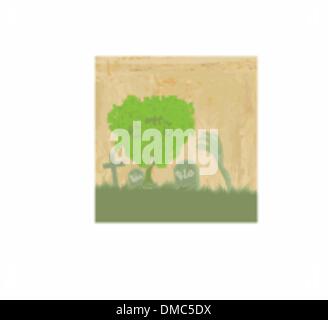 zombie hand coming out of his grave Stock Vector