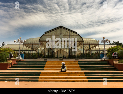 Glass house at Lal Bagh Botanical Garden in Bengaluru. Stock Photo