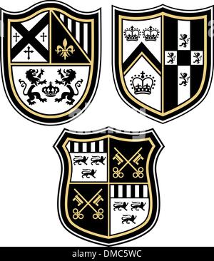 classic heraldic emblem crest shield Stock Vector