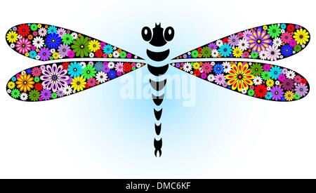 Vivid fantasy dragonfly Stock Vector
