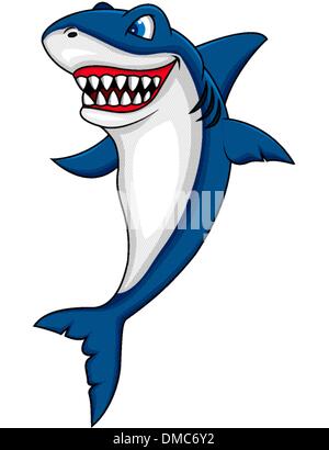 Happy shark cartoon Stock Vector