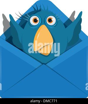 Bird in the envelope Stock Vector