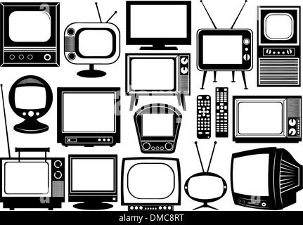 Tv set collage Stock Vector