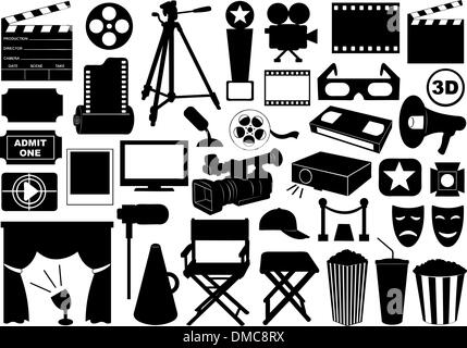 Movie related elements Stock Vector