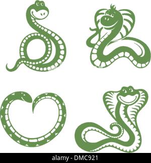 set of funny snakes Stock Vector