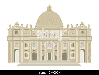 St. Peter's Basilica, Vatican Stock Vector
