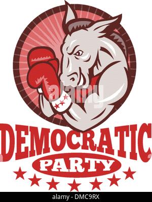 Democrat Donkey Mascot Boxing Stock Vector