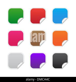 Colorful square labels Stock Vector