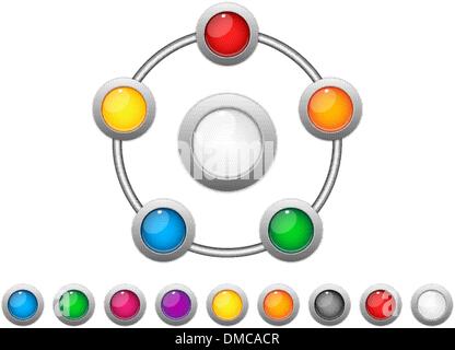Connection Dots Colorful Circles Stock Vector