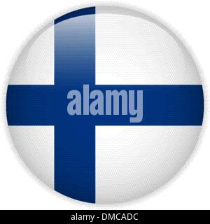 Finland Flag Glossy Button Stock Vector