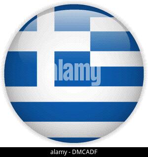 Greece Flag Glossy Button Stock Vector
