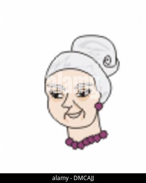 Vector illustration portrait of an old lady Stock Vector