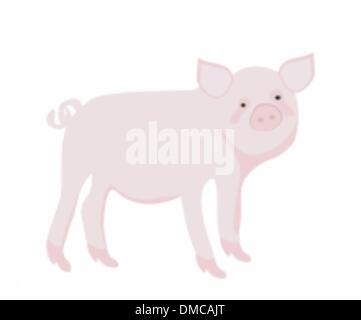 Cartoon pig. Vector illustration. Stock Vector