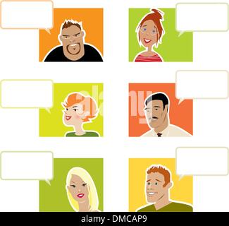 People with dialoque baloons Stock Vector