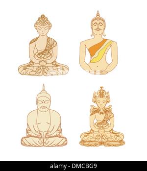 Vector of Chinese Traditional Artistic Buddhism Pattern set Stock Vector