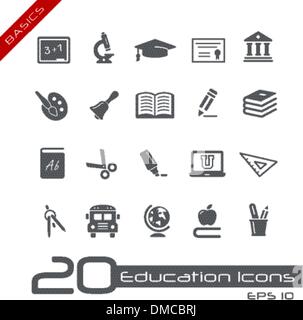 Education Icons // Basics Series Stock Vector