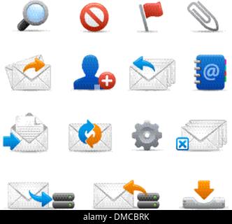 Professional e-mail Icons - Set 3 of 3 // Soft Series Stock Vector