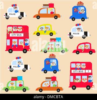 seamless car pattern background Stock Vector