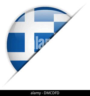 Greece Flag Glossy Button Stock Vector