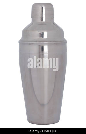 Metal Cocktail Shaker, isolated on a white background Stock Photo