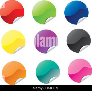 Purple color circle shape sticker with positive phrase, vector ...