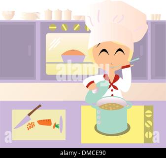 Chef in the Kitchen Stock Vector