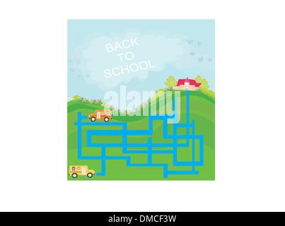 back to school - maze Stock Vector