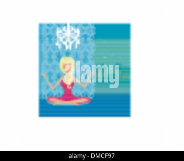 Yoga girl in lotus position Stock Vector Image & Art - Alamy