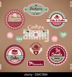 set of vintage bakery labels Stock Vector