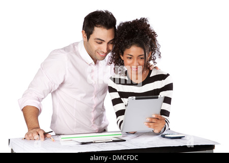 Two Architects Using Digital Tablet Stock Photo