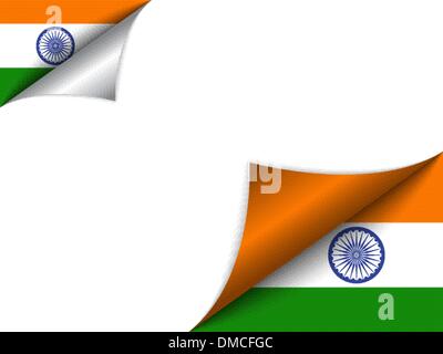 India Country Flag Turning Page Stock Vector