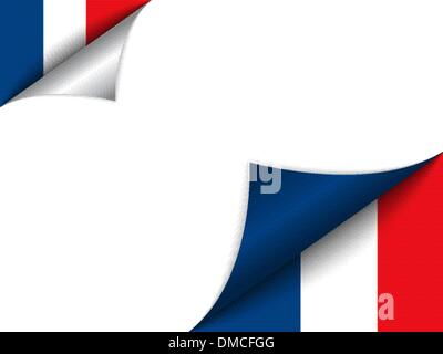 France Country Flag Turning Page Stock Vector