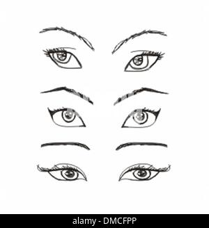 Cartoon eyes set.Vector Stock Vector