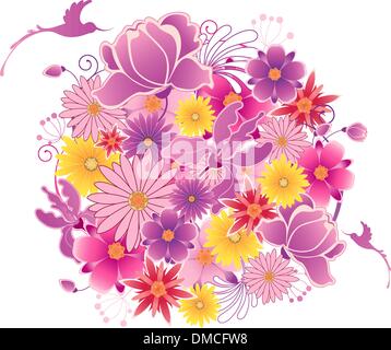 Colored floral background Stock Vector