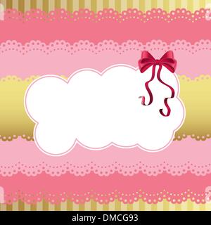 Birthday card with lace and bow Stock Vector