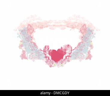 happy valentines day, cute cupid with wings cartoon love vector ...